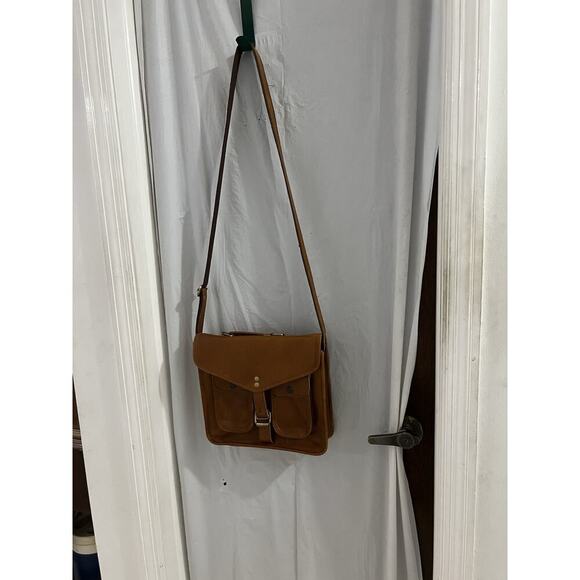 Unbranded Handbags - Brown Leather Messenger Bag Vintage 11x10x3 Some Wear And Buckle Is Loose As Is